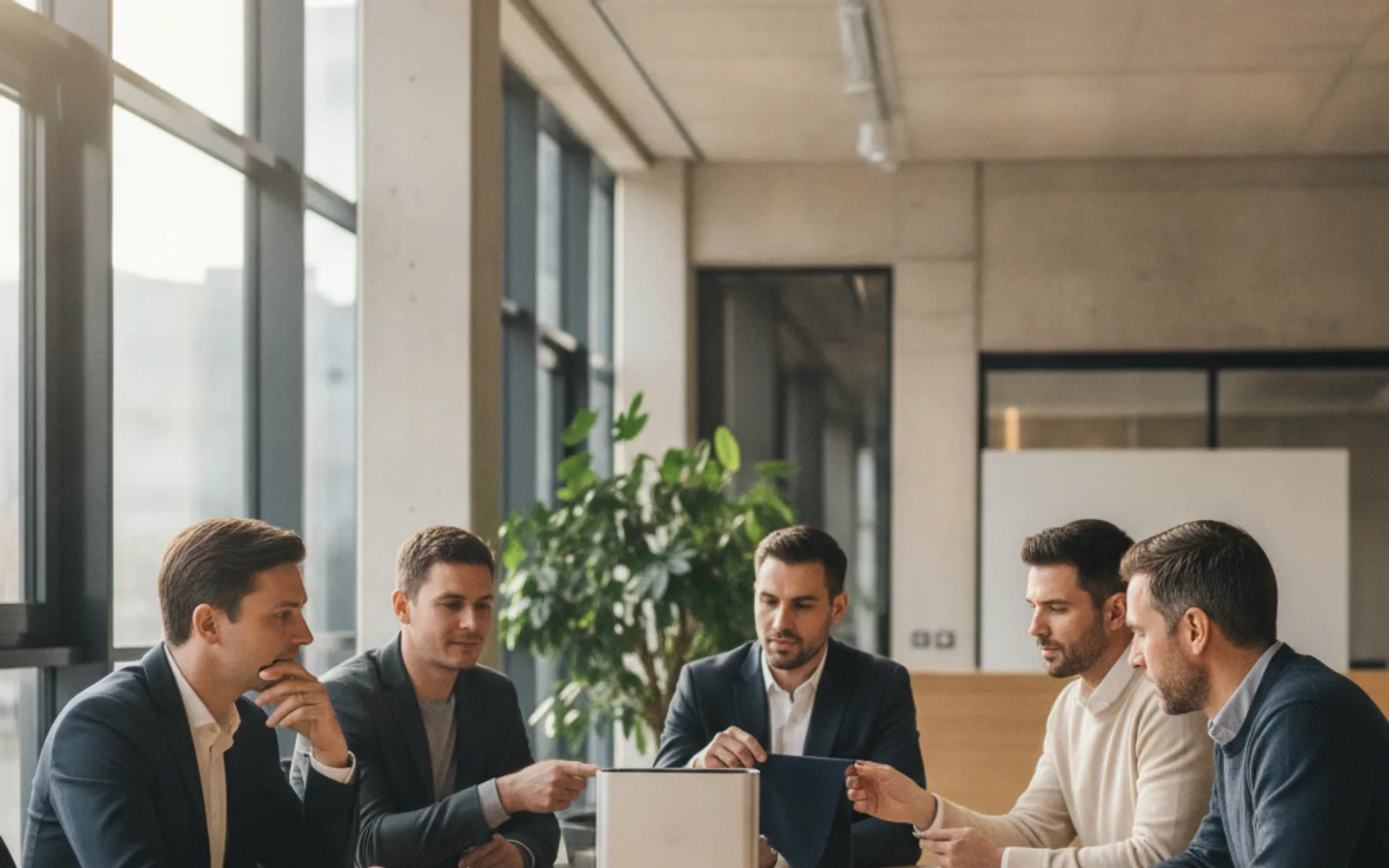 A brand owner and manufacturing partner working on one product at one table